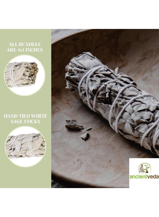 Ancientveda White Sage Smudge Sticks 3 Pack for Cleansing House, Meditation, Yoga, Negative Energy Cleanse, and Smudging with Starter Guide - Image 3